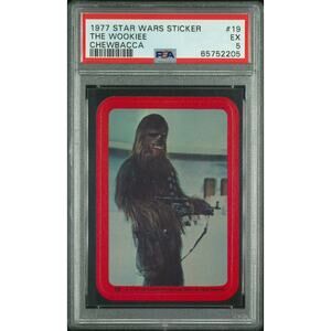 1977 Star Wars Stickers 19 the Wookiee Chewbacca PSA 5 Cert #65752205